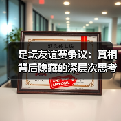足坛友谊赛争议:真相背后隐藏的深层次思考(图4) 足坛友谊赛争议:真相背后隐藏的深层次思考(图4)