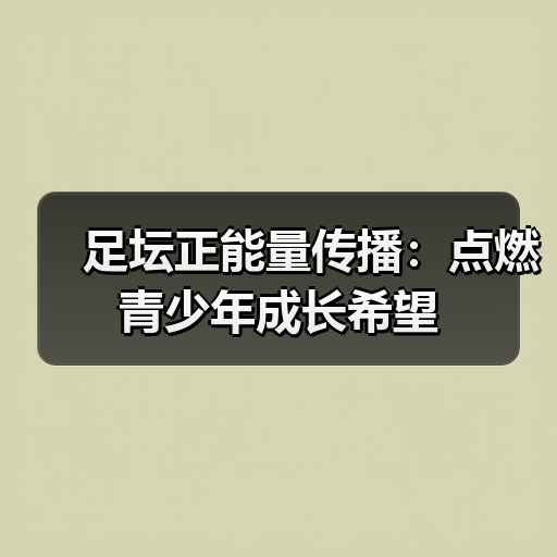 足坛正能量传播:点燃青少年成长希望(图4) 足坛正能量传播:点燃青少年成长希望(图4)